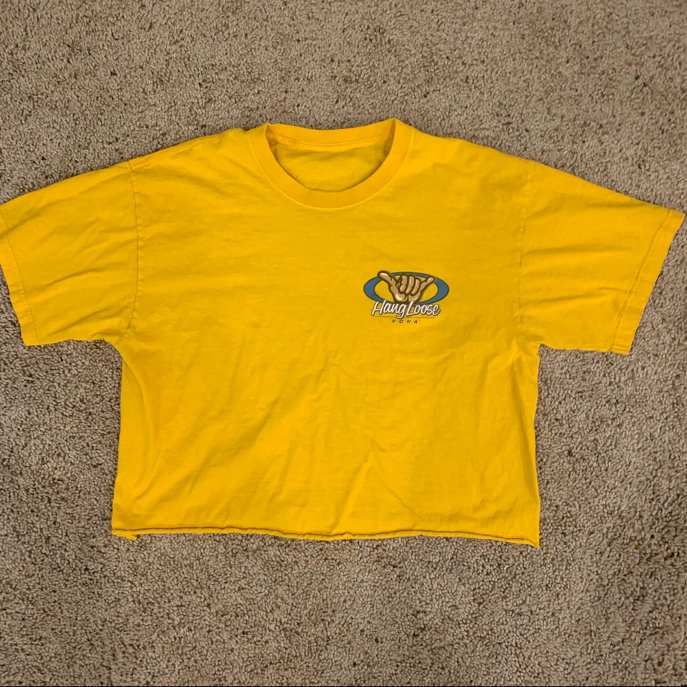 Yellow Cropped Hang Loose Tee